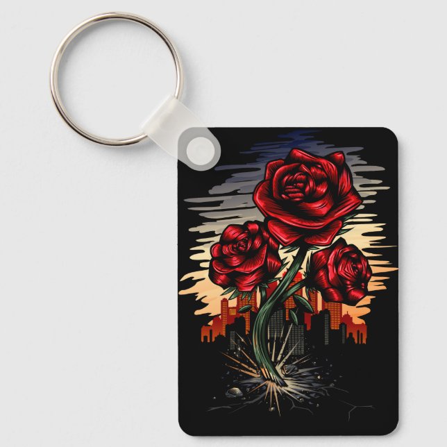 Rising Rose Key Ring (Front)