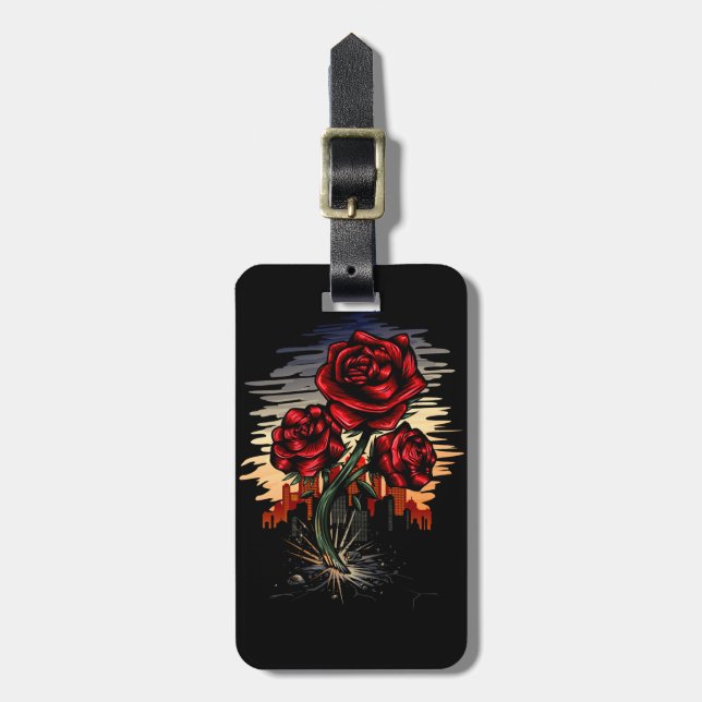 Rising Rose Luggage Tag (Front Vertical)