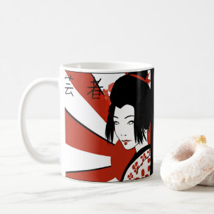 Rising Sun Anime Geisha Coffee Mug