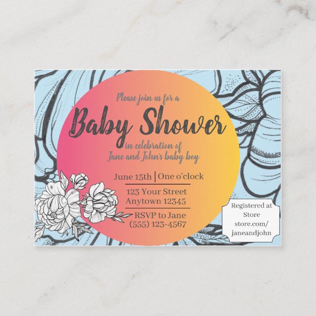 Rising Sun Baby Shower Invitation Gender Neutral (Front)