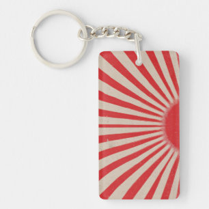 Rising Sun Background – Retro Vintage Rays Key Ring