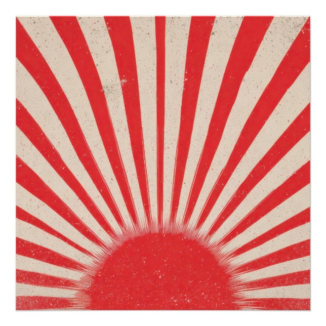 Rising Sun Background – Retro Vintage Rays Photo Print (Front)