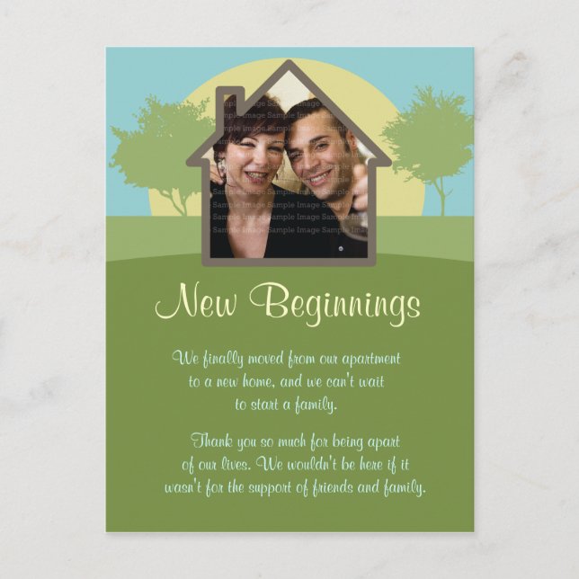 Rising Sun Photo Template New Home Announcement (Front)