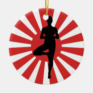 rising sun  yoga 3 ceramic tree decoration