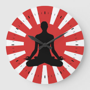 Rising Sun Yoga 4 meditation Large Clock