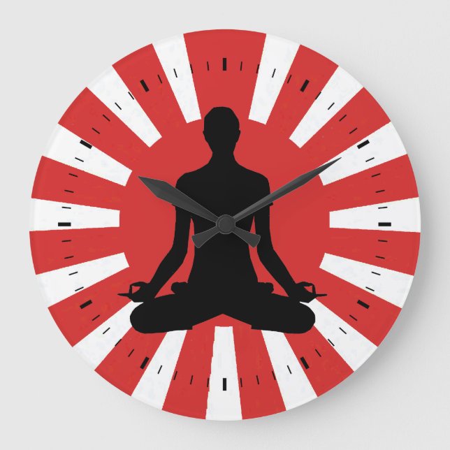 Rising Sun Yoga 4 meditation Large Clock (Front)