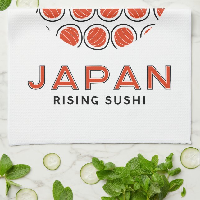 Rising Sushi Tea Towel (Folded)