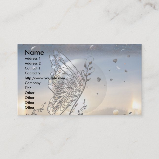Rising To The Stars Butterfly! Business Card (Front)