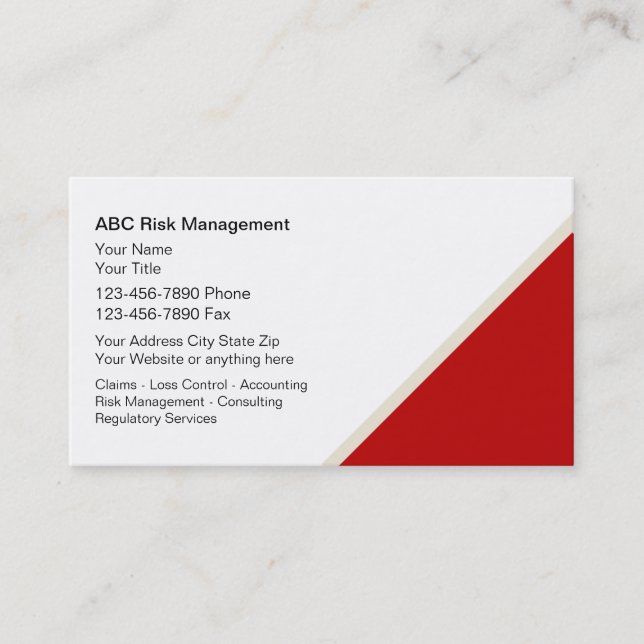 Risk Management Business Cards (Front)