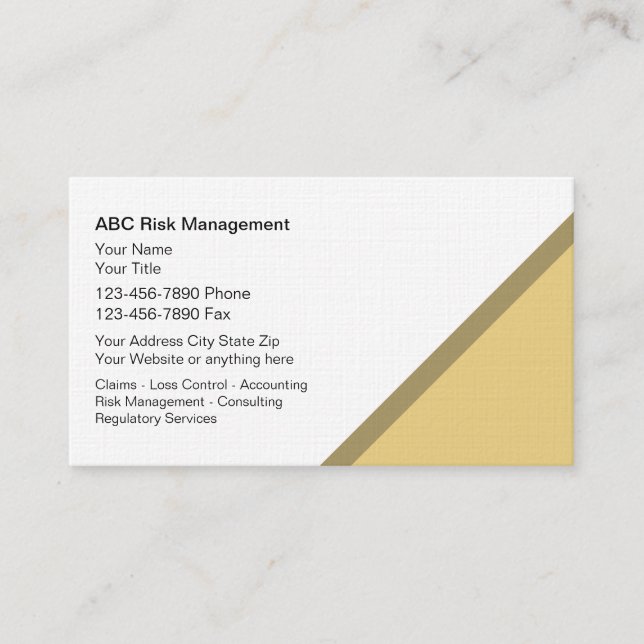 Risk Management Business Cards (Front)