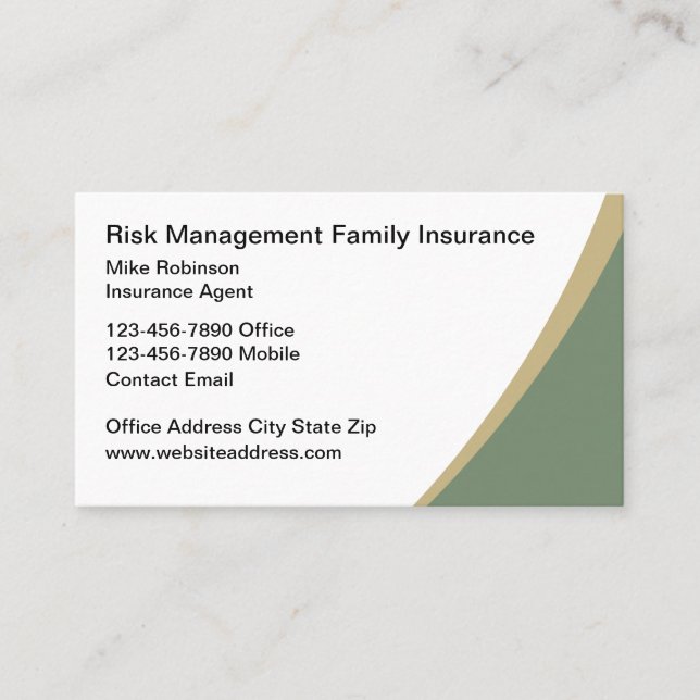 Risk Management Insurance Business Cards (Front)