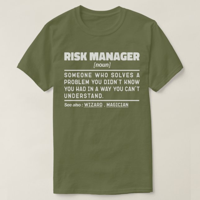 Risk Manager Noun Project Management Cool T-Shirt (Design Front)