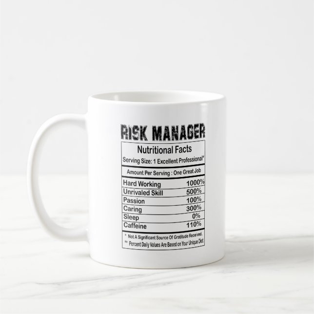 Risk Manager Nutrition Facts 11 oz Coffee Mug (Left)