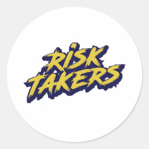 "Risk Takers" Graffiti Street Art Classic Round Sticker