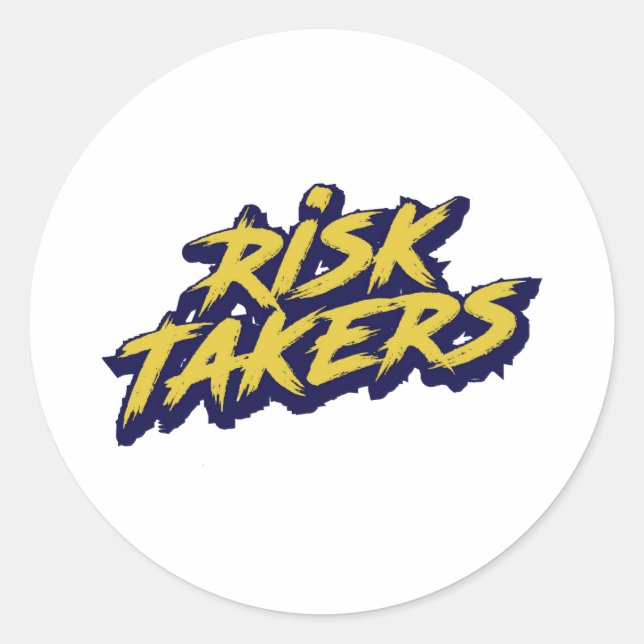 "Risk Takers" Graffiti Street Art Classic Round Sticker (Front)