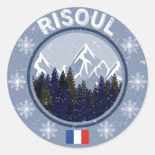 Risoul Ski Resort Classic Round Sticker