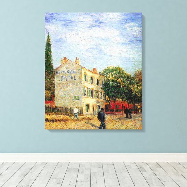 Rispal Restaurant at Asnieres by Vincent van Gogh Canvas Print (Insitu(Wood Floor))