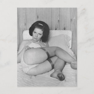 Risqué vintage lingerie model postcard