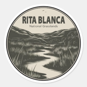 Rita Blanca National Grasslands Stream Classic Round Sticker