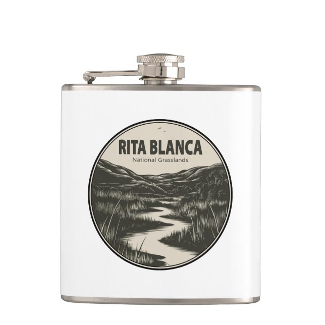 Rita Blanca National Grasslands Stream Hip Flask (Front)