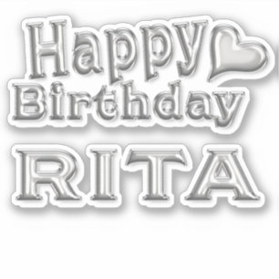Rita Happy Birthday silver sticker