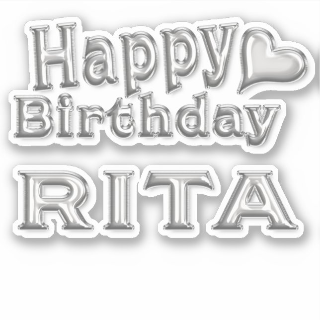 Rita Happy Birthday silver sticker (Front)