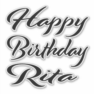 Rita Name First Name black Sticker Birthday