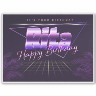 Rita Name First name lila retro Sticker Birthday