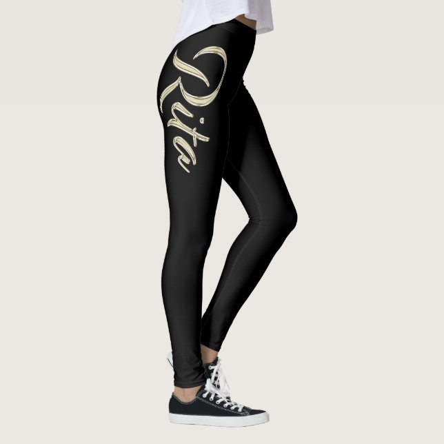 Rita white gold Handwriting Leggings (Right)