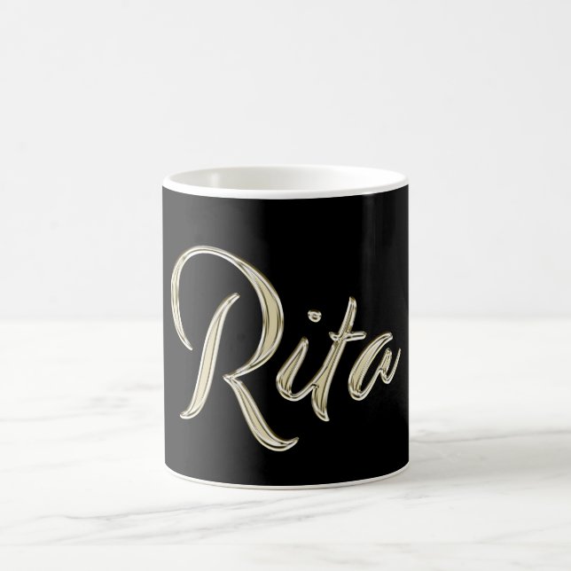 Rita white gold Handwriting Tasse Kaffeetasse Coffee Mug (Center)