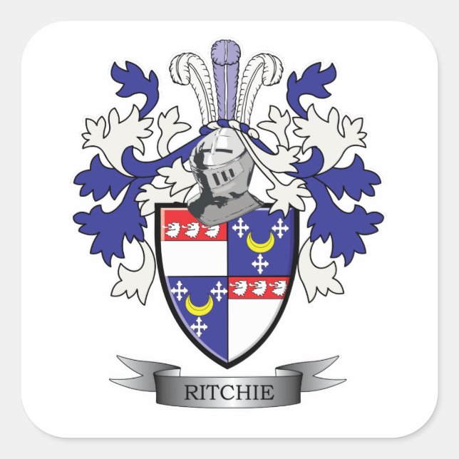 Ritchie Family Crest Coat of Arms Square Sticker (Front)