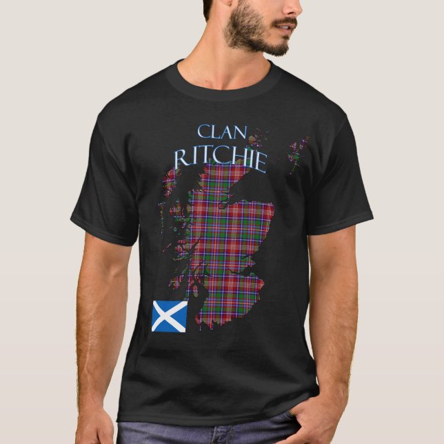 Ritchie Scottish Clan Tartan Scotland T-Shirt (Front)