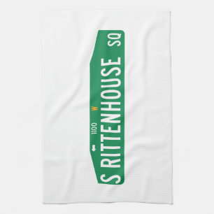 Rittenhouse Square, Philadelphia, PA Street Sign Tea Towel