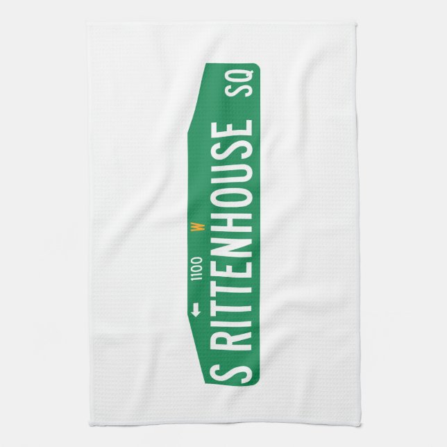 Rittenhouse Square, Philadelphia, PA Street Sign Tea Towel (Vertical)