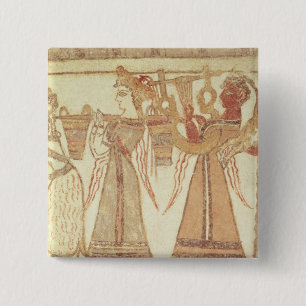 Ritual scene of worship 15 cm square badge