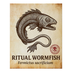 Ritual Wormfish - Lovecraftian biology Poster