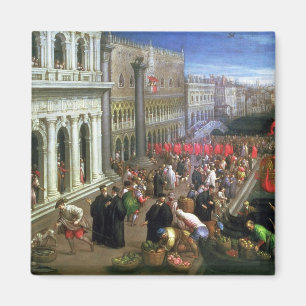Riva degli Schiavoni, Venice (oil on canvas) (deta Magnet