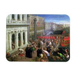 Riva degli Schiavoni, Venice (oil on canvas) (deta Magnet