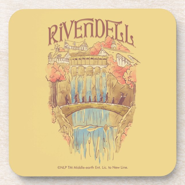 RIVENDELL™ Fellowship Watercolor Illustration Coaster (Front)