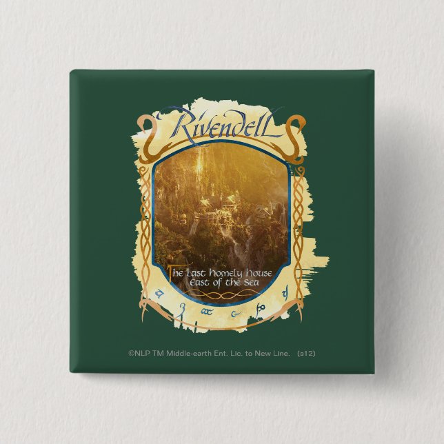 Rivendell Graphic 15 Cm Square Badge (Front)
