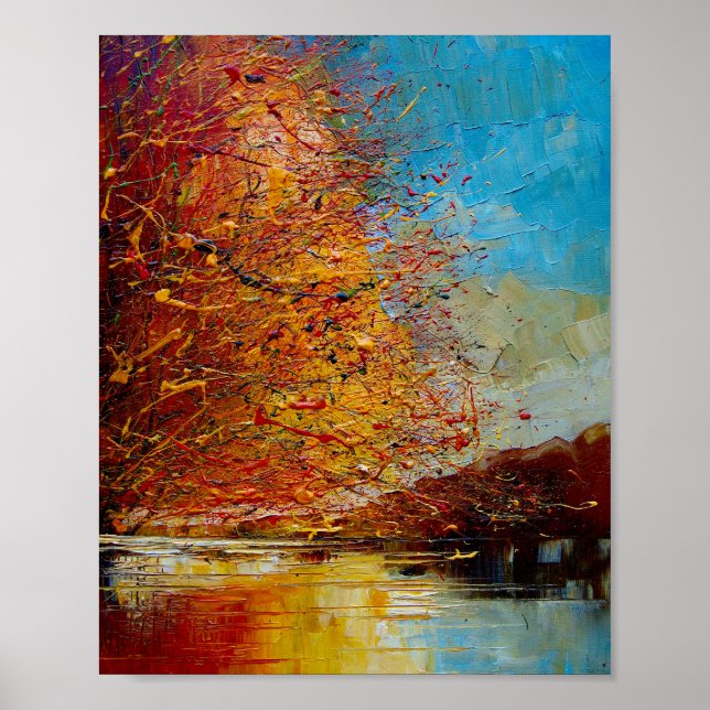 River, abstract painting. poster (Front)