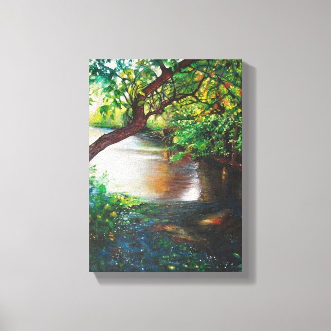 River Acrylic Painting | Wrapped Canvas (Front)