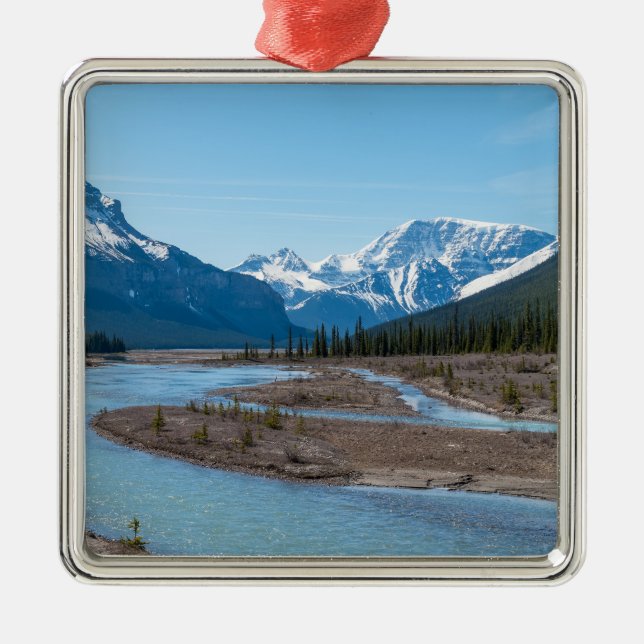 River along Icefields Parkway Highway 93 - Canada Metal Tree Decoration (Front)