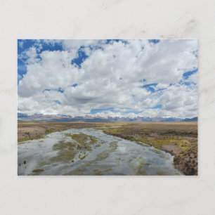 River and mountains, Bolivia. Postcard