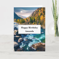 River and Mountains Scenic Photo Birthday