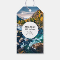River and Mountains Scenic Photo Birthday