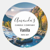 River and Mountains Scenic Photo Candle Business