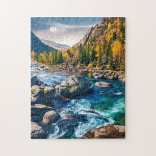 River and Mountains Scenic Photo Jigsaw Puzzle