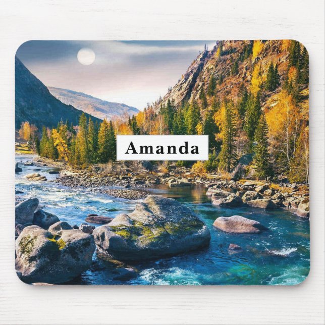 River and Mountains Scenic Photo Mouse Mat (Front)
