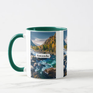 River and Mountains Scenic Photo Mug